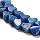 天然ドロマイトビーズ連売り  染め  三角形  ブルー  5.5~6x6~6.5x3mm  穴：1mm  約72個/連  16.14インチ（41cm） G-F765-H06-01-4