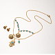 304 Stainless Steel Rhinestone Necklaces and Stud Earrings Jewelry Sets SJEW-F050-01-1
