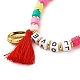 Mot amour perles bracelet extensible pour fille femmes BJEW-JB07208-01-6