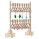 PH PandaHall 128 Holes Earring Stand 2-Tier Earring Hanger Rack Wood Earring Holder Organizer with Hangers Earring Display Stands for Selling Woman Earring Ear Stud Merchant Show 2.7x8.8x9.8inch EDIS-PH0001-67-1
