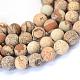 Frosted Natural Picture Jasper Round Bead Strands G-E334-4mm-26-1