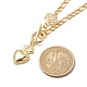 Ожерелье из латуни с подвеской в виде сердца и розы NJEW-JN04088-4