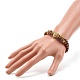 Wooden Beads Stretch Bracelets Set BJEW-JB07019-10