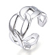 304 anello del polsino aperto a forma di catena di barbazzali in acciaio inossidabile RJEW-N040-12-1