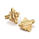 Flower Shape Rack Plating Brass Earring Hooks KK-M257-02G-2