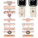 Pandahall elite 15 piezas 15 estilo corazón y flor y palabra y mariposa cristal rhinestone reloj banda encantos conjunto FIND-PH0007-69-1
