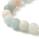 Bracelet extensible perlé fleur naturelle amazonite & coquillage BJEW-TA00196-6