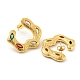 Rack Plating Brass Stud Earrings. with Colorful Cubic Zirconia EJEW-K263-10G-2