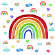 SUPERDANT Rainbow Wall Stickers with Colorful Heart Shape Wall Decals Blue Clouds DIY Wall Art Decor Self-adsive Sticker for Baby Nursery Children Bedroom Living Room Wall Decor DIY-WH0228-759-1