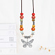 Ожерелья из вощеного шнура с подвеской из сплава FS-WGBC2DA-08-1