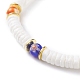 Natural White Shell Heishi Beads Stretch Bracelet BJEW-JB07266-01-4