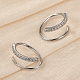 Серьги-кольца из стерлингового серебра 925 пробы с родиевым покрытием и фианитами с микропаве CB9976-1-3