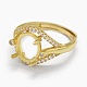 925 componentes de anillo de dedo de garra de diamante de imitación de plata esterlina STER-E061-47G-2