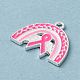 Pendentifs en alliage d'émail sur le thème du ruban de sensibilisation rose contre le cancer du sein ENAM-A147-01F-2