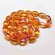 Voller Regenbogen vergoldet Kristall Glas ovale Perlen Stränge EGLA-F026-A04-2
