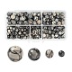 340 pièces 4 style pierre de soie noire naturelle/perles de netstone G-LS0001-38-1