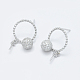 925 Sterling Silver Micro Pave Cubic Zirconia Stud Earring Findings STER-F043-080-2