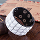 Unisex Fashion Leather Cord Alloy Studded Bracelets BJEW-BB15511-F-10