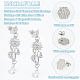 UNICRAFTALE 30Pcs 15 Style Textured Stud Earring 304 Stainless Steel Hexagon Stud Earring Posts Hypoallergenic Star Moon DIY Earring Accessories with Loop and Ear Nut for DIY Earring Jewelry Making STAS-UN0002-32-5