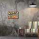 ブリキ看板ポスター  水平  家の壁の装飾のため  単語ホットドッグの四角形  フード模様  200x300x0.5mm AJEW-WH0157-409-6