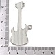 プラチナメッキ合金エナメル大きなペンダント  ギターチャーム  ブラック  56x25.5~26x2.5mm  穴：2.5mm PALLOY-M218-09P-02-3