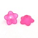 Chunky Magenta Transparent Frosted Flower Acrylic Beads X-PL560-14-1