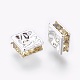 Brass Rhinestone Spacer Beads RB-A013-6x6-13S-NF-2