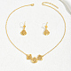 Элегантный комплект из полого веера из латуни с ожерельем и висячими серьгами RC4710-5