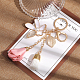 CHGCRAFT 2Pcs 2Colors Flower Keychain Rhinestone with Tassel Leaf Key Ring for Women Wallet Bag Pendant Charms KEYC-CA0001-44-5