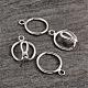 2-Hole Platinum Plated Ring Sterling Silver S-Hook Clasps STER-K014-H793-1P-2