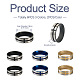 Crafans 6Pcs 3 Colors Stainless Steel Plain Band Rings RJEW-CF0001-03-3