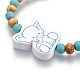 (vente de bijoux pour fêtes d'usine) bracelets extensibles pour enfants en perles de bois BJEW-JB04129-05-3
