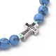 Bracelets de perles tressées en turquoise synthétique (teintes) BJEW-JB04804-01-4
