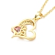 Coeur de zircone cubique avec collier pendentif mot amour NJEW-F293-02B-G-3