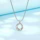 Collares con colgante de anillo texturizado de acero inoxidable IH1561-02-1