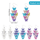 Anattasoul 4 par de pendientes colgantes de mariposa de latón de 4 colores EJEW-AN0003-80-2