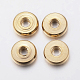 イオンプレーティング（ip）304ステンレススペーサービーズ  ドーナツ  ゴールドカラー  8x2.5mm  穴：3mm STAS-F135-05G-1