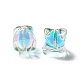 Perles acryliques irisées arc-en-ciel à placage uv bicolore TACR-D010-04E-3