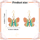 10 paires de boucles d'oreilles pendantes en résine papillon bling 10 couleurs EJEW-AB00006-7