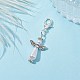 プラスチック模造真珠のペンダントの装飾  合金パーツ  天使  アンティークシルバー  38mm HJEW-JM01695-2
