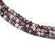 Нити бусин из натурального турмалина цвета сливы G-RM2025-D49-4x4mm-4
