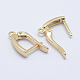 Brass Hoop Earring Findings with Latch Back Closure KK-F728-06G-A-NF-2