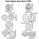 Pandahall elite 8 pz 4 stili 304 ciondoli medaglione in acciaio inossidabile STAS-PH0001-24-4