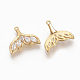 Brass Clear Cubic Zirconia Charms ZIRC-Q021-027G-NF-2