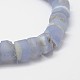 Natürlichen blauen Chalcedon flache runde Perlen-Stränge G-I131-02-12mm-3