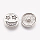 Alliage ronde bijoux en strass boutons pression plats mixtes SNAP-D003-M-NR-3