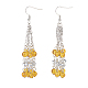 Natural/Synthetic Mixed Gemstone Tassels Dangle Earrings EJEW-JE02795-2