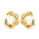 Rack Plating Brass Stud Earrings. with Colorful Cubic Zirconia EJEW-K263-10G-1