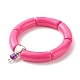 Gros bracelet extensible en perles de tube acrylique BJEW-JB07316-2