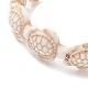 Bracelet extensible en perles de tortue turquoise synthétique teinte pour enfants BJEW-JB09389-03-2